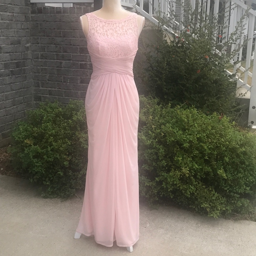 Size 2 David's Bridal Formal Pink Sleeveless Dress